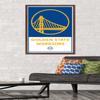 Trends International NBA Golden State Warriors - Logo 21 Wall Poster, 22.375" x 34", Mahogany Framed Version view 2
