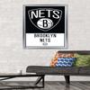 Trends International NBA Brooklyn Nets - Logo 21 Wall Poster, 22.375" x 34", Silver Framed Version view 2