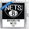 Trends International NBA Brooklyn Nets - Logo 21 Wall Poster, 22.375" x 34", Silver Framed Version view 3