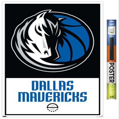 Trends International NBA Dallas Mavericks - Logo 21 Wall Poster, 22.375" x 34", Poster & Clip Bundle