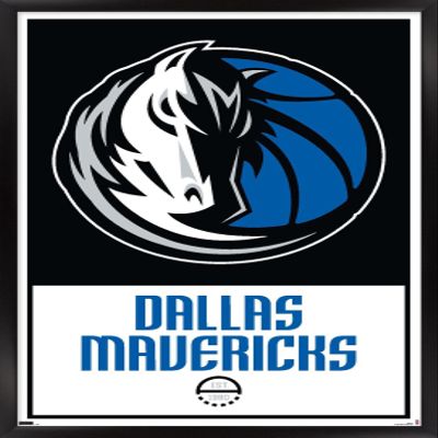Trends International NBA Dallas Mavericks - Logo 21 Wall Poster, 22.375" x 34", Black Framed Version