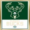 Trends International NBA Milwaukee Bucks - Logo 21 Wall Poster, 14.725" x 22.375", Gold Framed Version view 1
