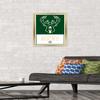 Trends International NBA Milwaukee Bucks - Logo 21 Wall Poster, 14.725" x 22.375", Gold Framed Version view 2