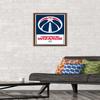 Trends International NBA Washington Wizards - Logo 21 Wall Poster, 14.725" x 22.375", Mahogany Framed Version view 2