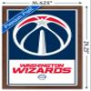 Trends International NBA Washington Wizards - Logo 21 Wall Poster, 14.725" x 22.375", Mahogany Framed Version view 3