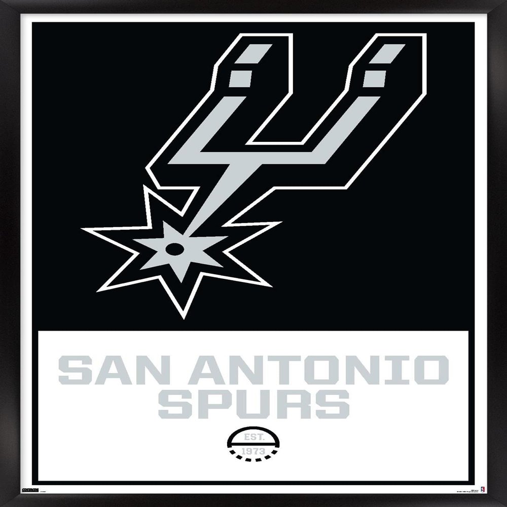 Trends International NBA San Antonio Spurs - Logo 21 Wall Poster, 14.725" x 22.375", Black Framed Version