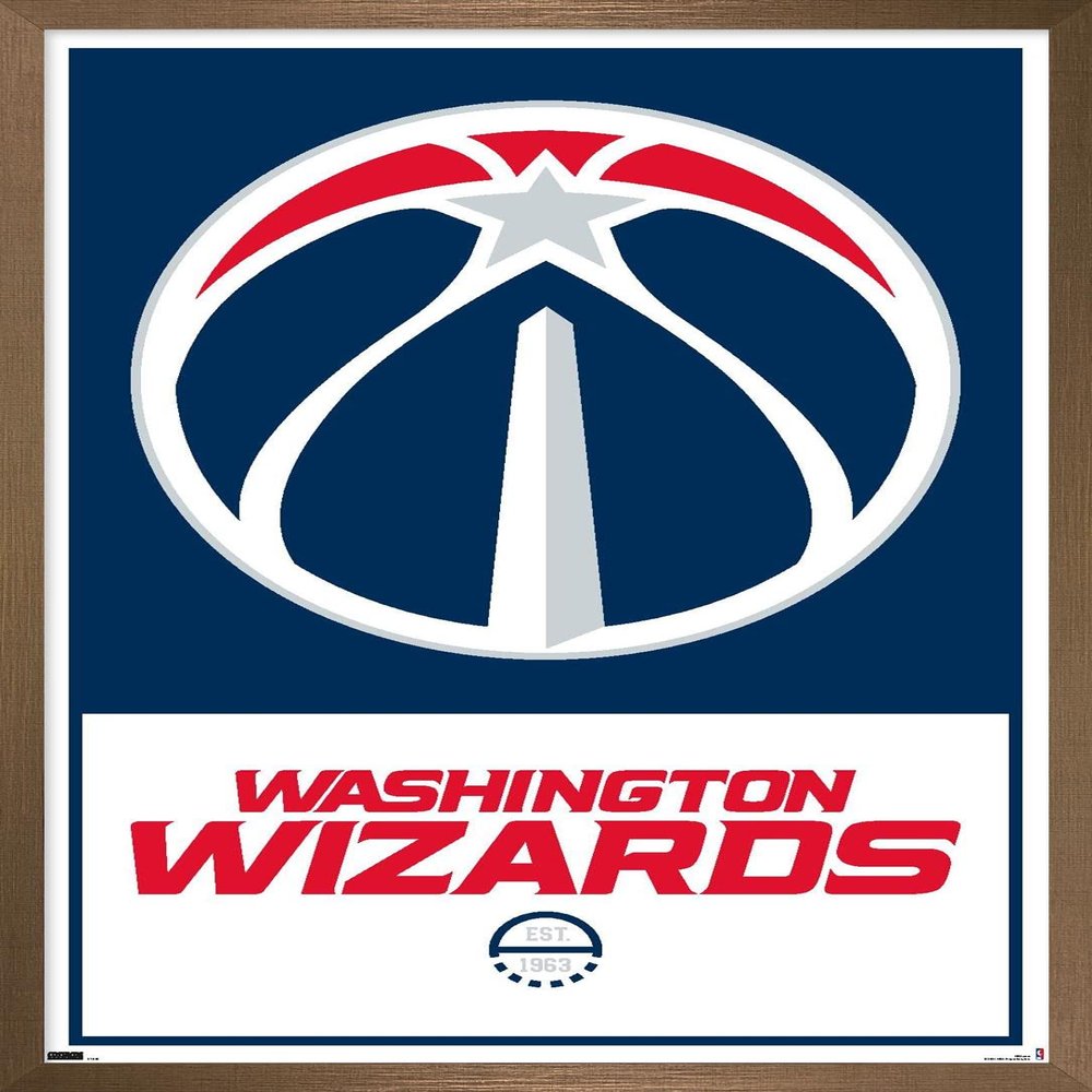 Trends International NBA Washington Wizards - Logo 21 Wall Poster, 22.375" x 34", Bronze Framed Version