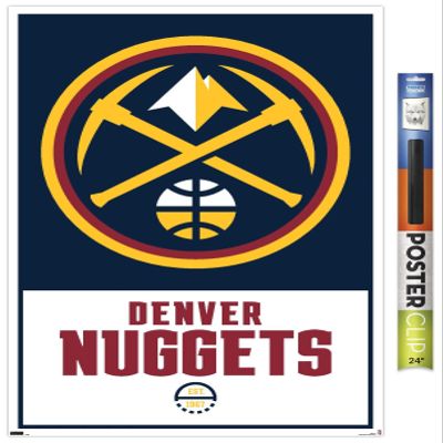 Trends International NBA Denver Nuggets - Logo 21 Wall Poster, 22.375" x 34", Premium Poster & Clip Bundle
