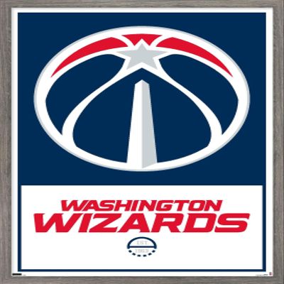 Trends International NBA Washington Wizards - Logo 21 Wall Poster, 22.375" x 34", Barnwood Framed Version