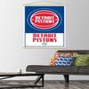 Trends International NBA Detroit Pistons - Logo 21 Wall Poster, 22.375" x 34", Premium Print and Beechwood Hanger Bundle view 2
