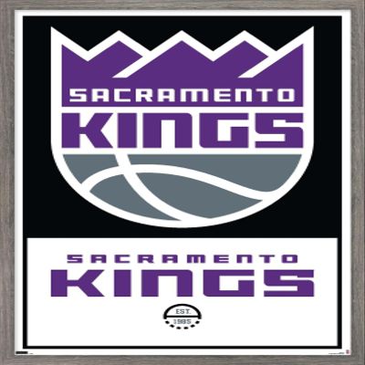 Trends International NBA Sacramento Kings - Logo 21 Wall Poster, 22.375" x 34", Barnwood Framed Version