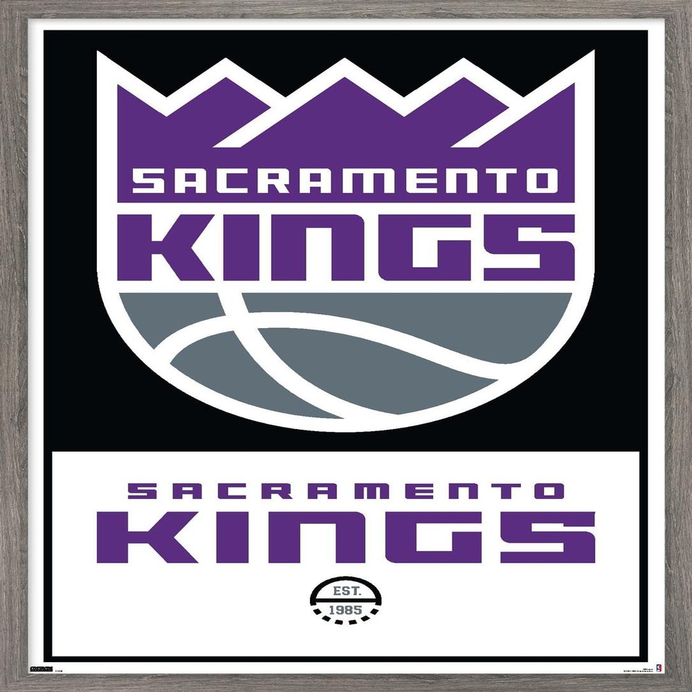 Trends International NBA Sacramento Kings - Logo 21 Wall Poster, 22.375" x 34", Barnwood Framed Version