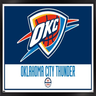 Trends International NBA Oklahoma City Thunder - Logo 21 Wall Poster, 14.725" x 22.375", Black Framed Version