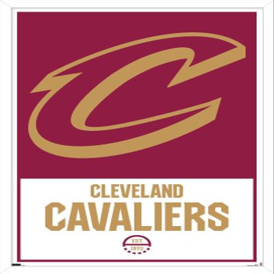 Trends International NBA Cleveland Cavaliers - Logo 21 Wall Poster, 14.725" x 22.375", White Framed Version