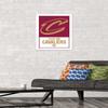 Trends International NBA Cleveland Cavaliers - Logo 21 Wall Poster, 14.725" x 22.375", White Framed Version view 2