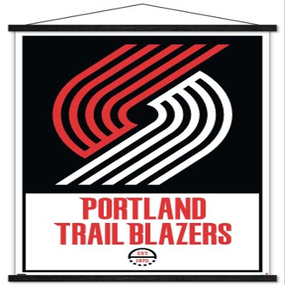 Trends International NBA Portland Trail Blazers - Logo 21 Wall Poster, 22.375" x 34", Premium Print and Black Hanger Bundle