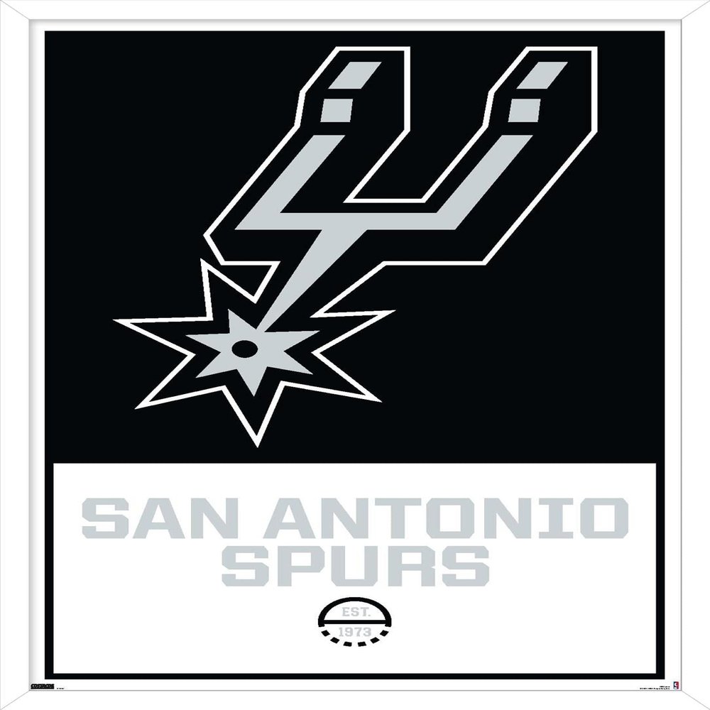 Trends International NBA San Antonio Spurs - Logo 21 Wall Poster, 14.725" x 22.375", White Framed Version