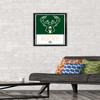 Trends International NBA Milwaukee Bucks - Logo 21 Wall Poster, 14.725" x 22.375", Black Framed Version view 2