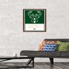 Trends International NBA Milwaukee Bucks - Logo 21 Wall Poster, 14.725" x 22.375", Mahogany Framed Version view 2