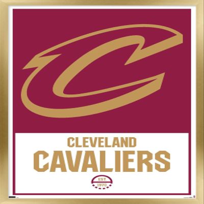Trends International NBA Cleveland Cavaliers - Logo 21 Wall Poster, 14.725" x 22.375", Gold Framed Version