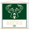 Trends International NBA Milwaukee Bucks - Logo 21 Wall Poster, 22.375" x 34", Print and Beechwood Hanger Bundle view 1