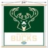 Trends International NBA Milwaukee Bucks - Logo 21 Wall Poster, 22.375" x 34", Print and Beechwood Hanger Bundle view 3