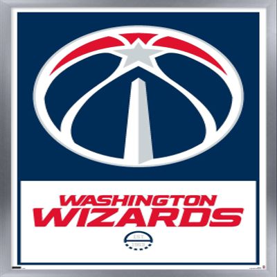 Trends International NBA Washington Wizards - Logo 21 Wall Poster, 22.375" x 34", Silver Framed Version