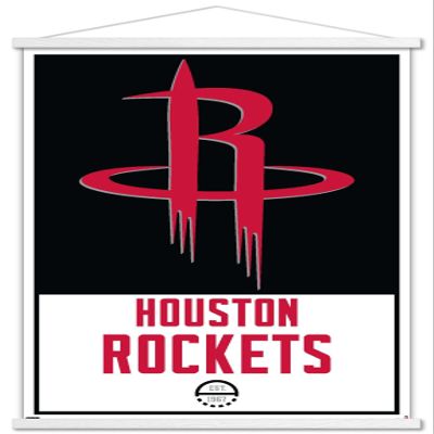 Trends International NBA Houston Rockets - Logo 21 Wall Poster, 22.375" x 34", Premium Print and White Hanger Bundle