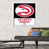 Trends International NBA Atlanta Hawks - Logo 21 Wall Poster, 22.375" x 34", White Framed Version view 2