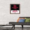 Trends International NBA Houston Rockets - Logo 21 Wall Poster, 14.725" x 22.375", Mahogany Framed Version view 2