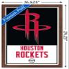 Trends International NBA Houston Rockets - Logo 21 Wall Poster, 14.725" x 22.375", Mahogany Framed Version view 3