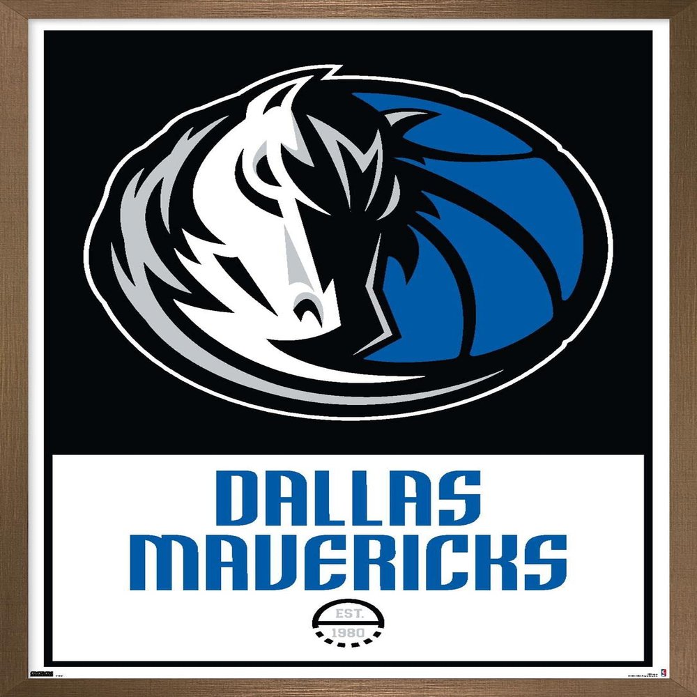 Trends International NBA Dallas Mavericks - Logo 21 Wall Poster, 14.725" x 22.375", Bronze Framed Version