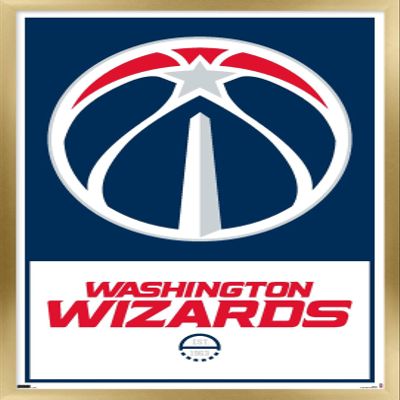 Trends International NBA Washington Wizards - Logo 21 Wall Poster, 22.375" x 34", Gold Framed Version