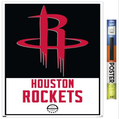 Trends International NBA Houston Rockets - Logo 21 Wall Poster, 22.375" x 34", Premium Poster & Clip Bundle