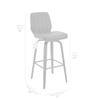 Armen Living Renee 26" Swivel Gray Faux Leather and Black Wood Bar Stool view 2