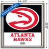Trends International NBA Atlanta Hawks - Logo 21 Wall Poster, 22.375" x 34", Barnwood Framed Version view 3