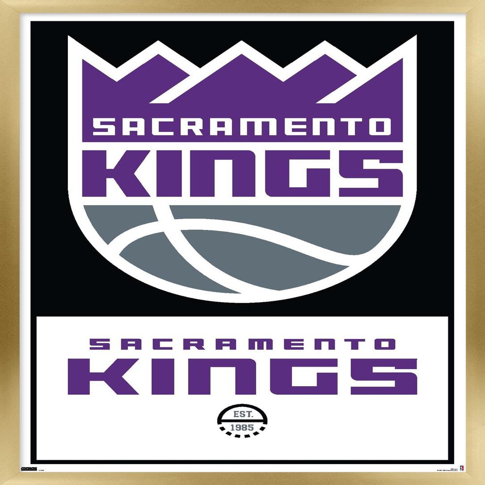 Trends International NBA Sacramento Kings - Logo 21 Wall Poster, 22.375" x 34", Gold Framed Version