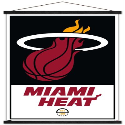 Trends International NBA Miami Heat - Logo 21 Wall Poster, 22.375" x 34", Premium Print and Black Hanger Bundle