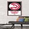 Trends International NBA Atlanta Hawks - Logo 21 Wall Poster, 22.375" x 34", Mahogany Framed Version view 2