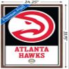 Trends International NBA Atlanta Hawks - Logo 21 Wall Poster, 22.375" x 34", Mahogany Framed Version view 3