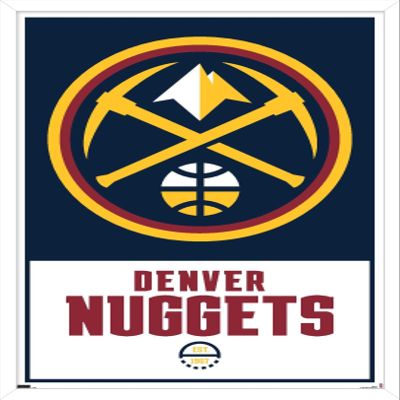 Trends International NBA Denver Nuggets - Logo 21 Wall Poster, 14.725" x 22.375", White Framed Version