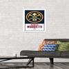 Trends International NBA Denver Nuggets - Logo 21 Wall Poster, 14.725" x 22.375", White Framed Version view 2