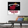 Trends International NBA Miami Heat - Logo 21 Wall Poster, 22.375" x 34", Premium Print and White Hanger Bundle view 2