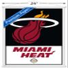 Trends International NBA Miami Heat - Logo 21 Wall Poster, 22.375" x 34", Premium Print and White Hanger Bundle view 3