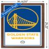 Trends International NBA Golden State Warriors - Logo 21 Wall Poster, 14.725" x 22.375", Mahogany Framed Version view 3