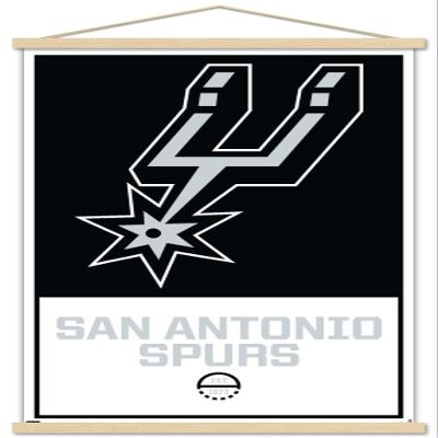 Trends International NBA San Antonio Spurs - Logo 21 Wall Poster, 22.375" x 34", Premium Print and Beechwood Hanger Bundle