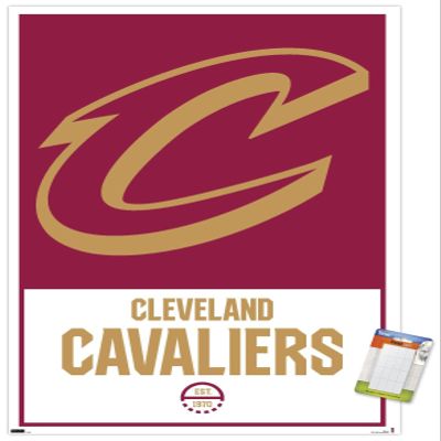Trends International NBA Cleveland Cavaliers - Logo 21 Wall Poster, 14.725" x 22.375", Premium Poster & Mount Bundle