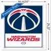 Trends International NBA Washington Wizards - Logo 21 Wall Poster, 14.725" x 22.375", White Framed Version view 3