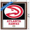 Trends International NBA Atlanta Hawks - Logo 21 Wall Poster, 14.725" x 22.375", Mahogany Framed Version view 3