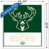 Trends International NBA Milwaukee Bucks - Logo 21 Wall Poster, 22.375" x 34", White Framed Version view 3